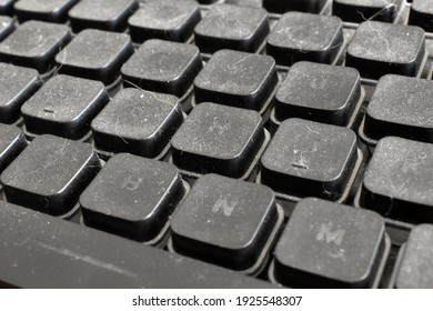 Dirty computer keyboard for background.