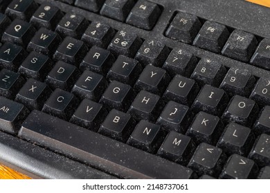 Dirty Computer Keyboard Full Of Dust Between The Button, Need A Deep Clean