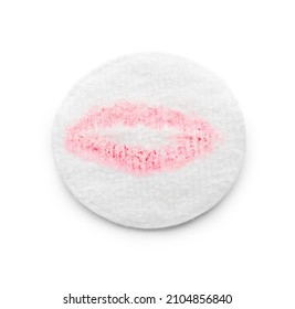 Dirty Cotton Pad On White Background