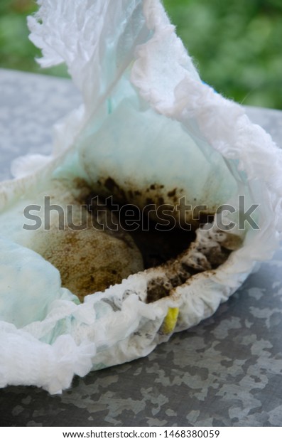 Dirty Diaper Poop On White Background Stock Photo (Edit Now) 1468380059