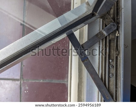 Dirty and dusty automatic window coverings. Photo for building cleanliness concept, how to clean automatic window coverings.