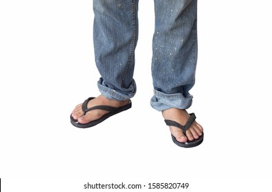 Man Wearing Slippers Images, Stock 