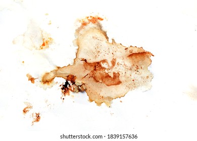 Dirty Food Stain On A White Background.