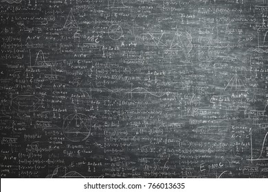 dirty grunge chalkboard full of mathematical problems and formula - Shutterstock ID 766013635