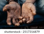 dirty hands, labor, hard work, palms, poverty, rough, manual labor, struggle, hardworking, grime, dirt, hand detail, rough life, humanity, toil, rugged, working class, blue collar, effort, tough, resi