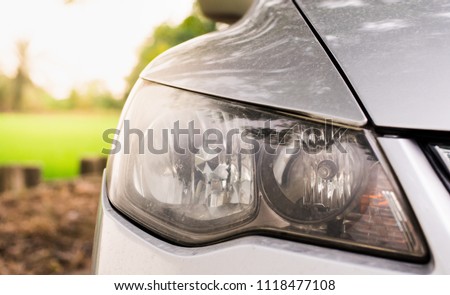 dirty headlights car , honda civic headlamps
