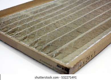 Dirty Home Air Conditioner Filter. Horizontal.
