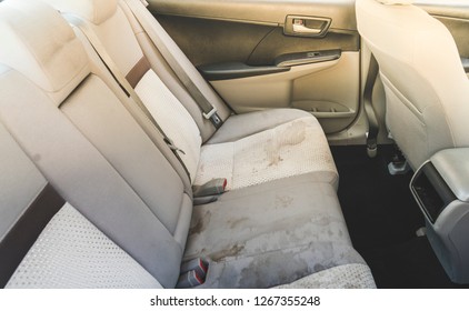 Dirty  Interior In The Car.