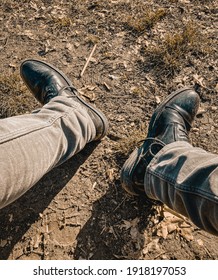 Dirty Leather Shoes On A Dirt Is Always In Fashion