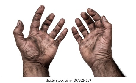 Dirty male hands