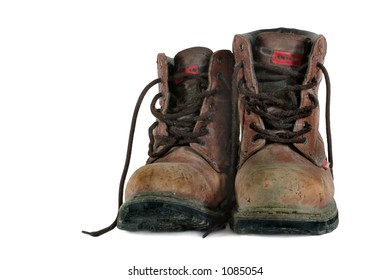 Hiking Boots Well Worn Muddy Isolated Stock Photo 68838769 | Shutterstock