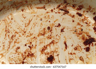 Dirty Pasta Dish. Focus On The Center Of Image. 