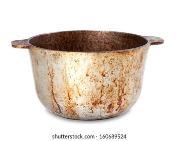 Dirty Pot Isolated On White Background