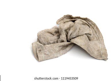 Dirty rag isolated on white background.