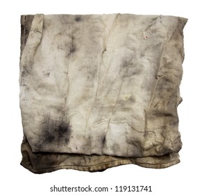 Dirty Rag On A White Background