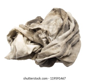 Dirty Rag On A White Background