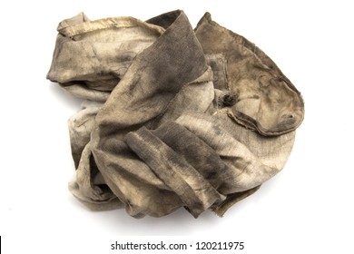 Dirty Rag On A White Background