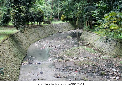 Dirty River In Bogor, Indonesia