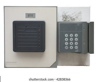 Dirty Security Access Keypad And Card Swipe