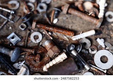 Dirty set of hand tools on a wooden panel. - Powered by Shutterstock