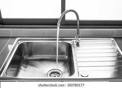 Dirty sink.( Black and white filtered)