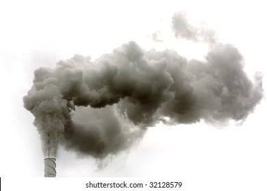 Dirty Smoke On The White Background, Ecology Problems