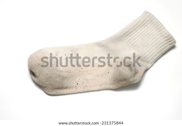 Dirty Sock On White Background Stock Photo (Edit Now) 231375844