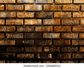 a dirty stained old brick wall block alley building dark abandoned industry night - Shutterstock ID 2256605511