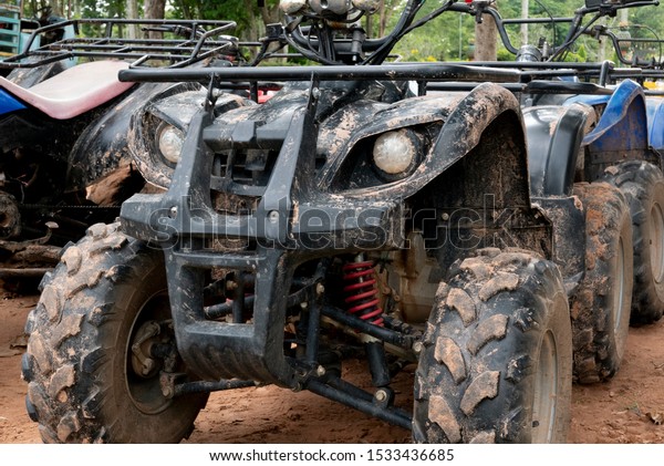 Dirty tyre adventure motor
vehicle