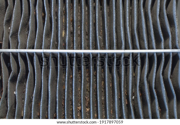 Dirty used car carbon cabin\
filter 