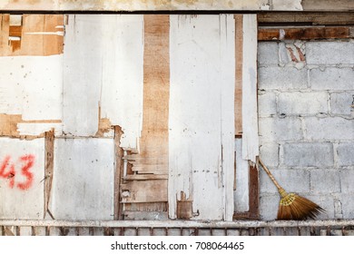 Dirty Wall Background With Painting In The City.