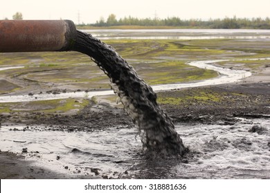 Dirty Water Discharged Into River