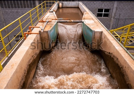 
Dirty water entering the first stage of treatment system