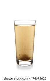 Dirty Water In Glass, Isolated On White
