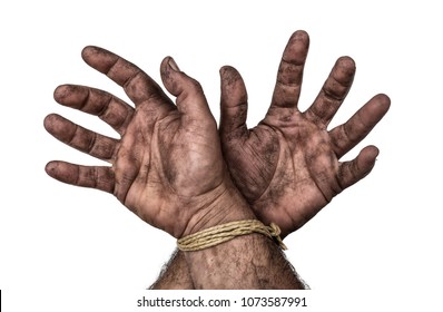 Dirty worker hands