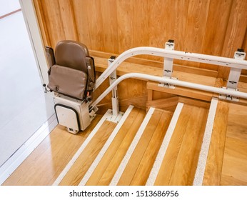 Disability stairs lift facility indoor Public Building Wheelchair elevator - Shutterstock ID 1513686956