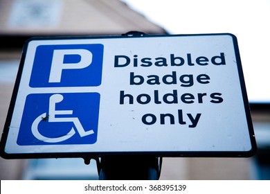 Disable Badge Holder Parking Road Sign