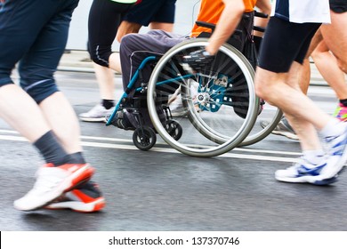 Disabled Athlete In A Sport Wheelchair