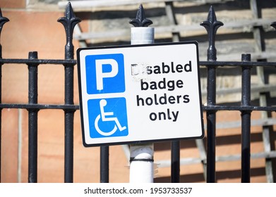 Disabled Blue Badge Holder Parking Sign For Driver 