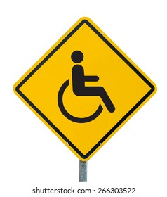 Disabled Handicap Icon Yellow Road Sign Stock Photo (Edit Now) 266303522