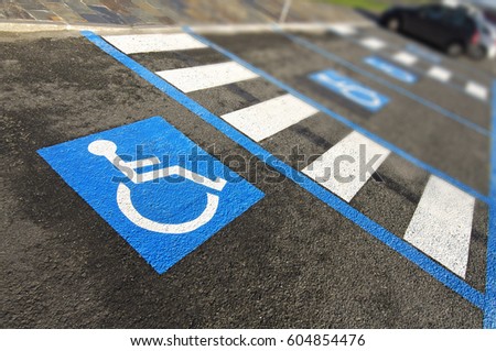 disabled handicap parking  space reserved for handicapped