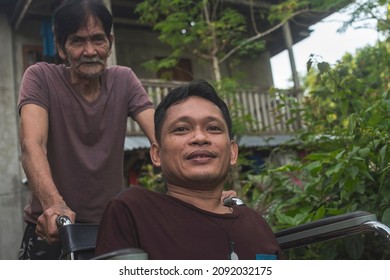 Disabled Middle Aged Filipino Man On Stock Photo (Edit Now) 2092032175