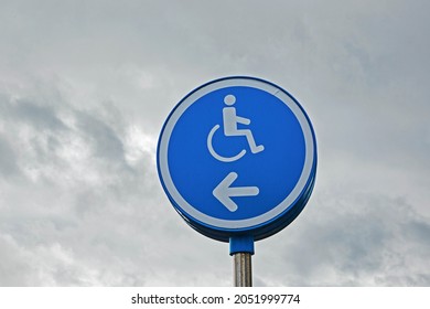 Disabled Parking Space Sign In Bideford, UK