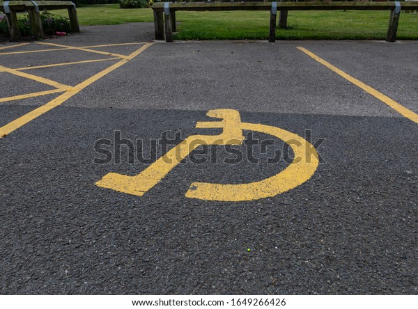 disabled
parking space Wallasey Merseyside July
2019