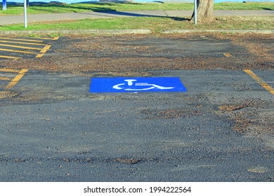 Disabled Parking Spot In A Car Park