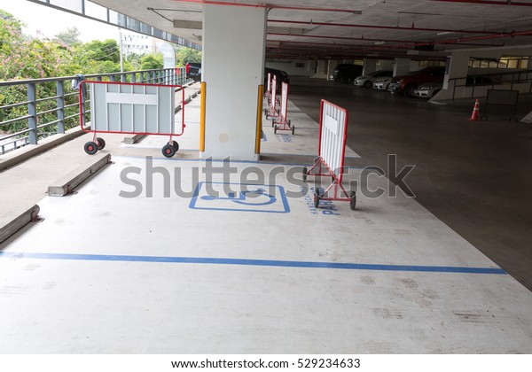 Disabled\
parking or Wheel chair parking lot area,\
Japan.