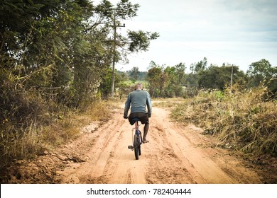 Disabled Person Ride Bicycle Life May Not Be Perfect. But I Still Do Not Give Up. Do Not Give Up Rural Road