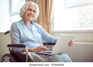 Disabled Woman Using Computer