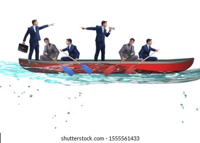 Disagreement concept with businessmen rowing in different direct - Powered by Shutterstock