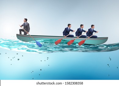 Disagreement concept with businessmen rowing in different direct - Powered by Shutterstock